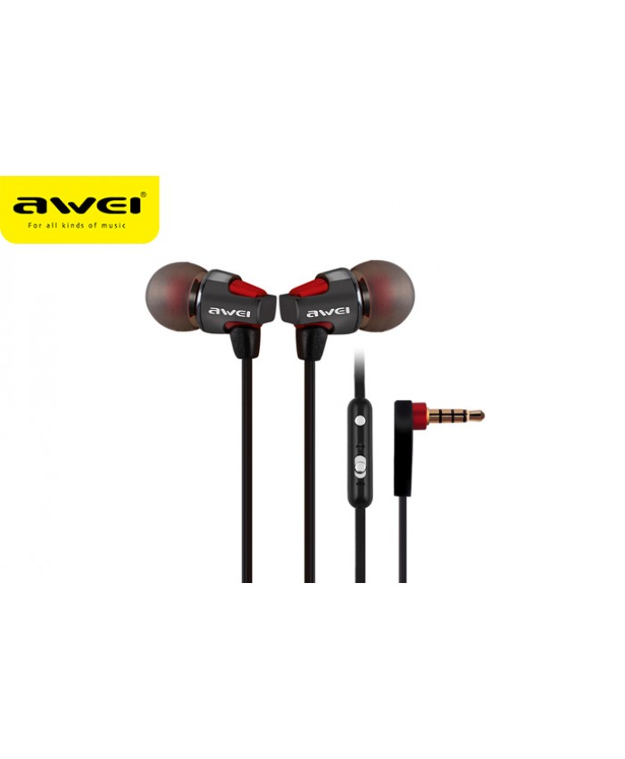 Awei ES860hi Super Bass Metal In-ear Earphone Headphone with Mic Volume Control